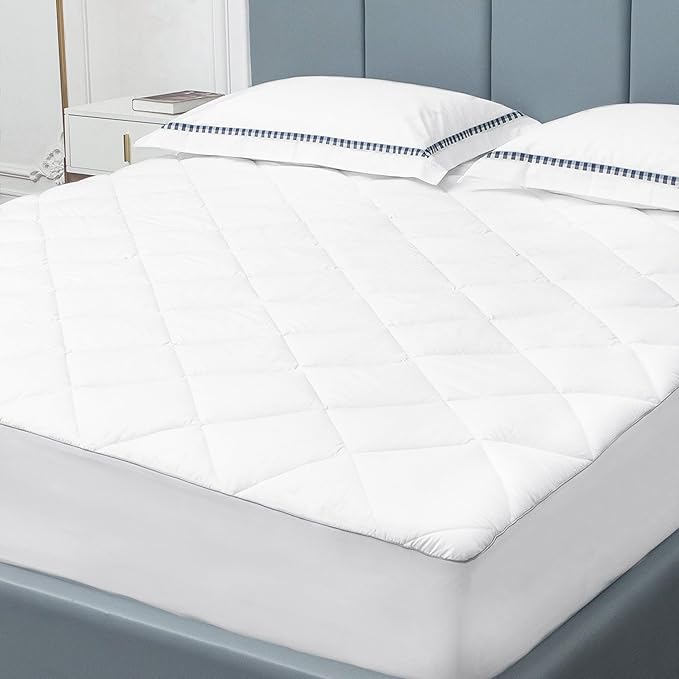 Sunflower California King Mattress Pad Cover, Cotton Mattress Cover Hypoallergenic, Extra Deep Pocket 18"-22" Quilted Mattress Protector Cal King Size Thin Version, Soft Breathable and Noiseless
