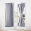 DWCN French Door Curtains – Rod Pocket Thermal Blackout Curtain for Doors with Glass Window, Kitchen and Patio Doors for Privacy, 54 X 72 Inches Long, 1 Curtain Panel with Tieback，Silver Grey