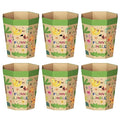 6-Pack Cardboard Trash Can – Foldable, Recyclable, Plastic-Free & Reusable Small Waste Paper Basket for Kids - Garbage Bin Perfect for Bedrooms, Playrooms, Children's Room & Outdoor (1.6 Gallon)