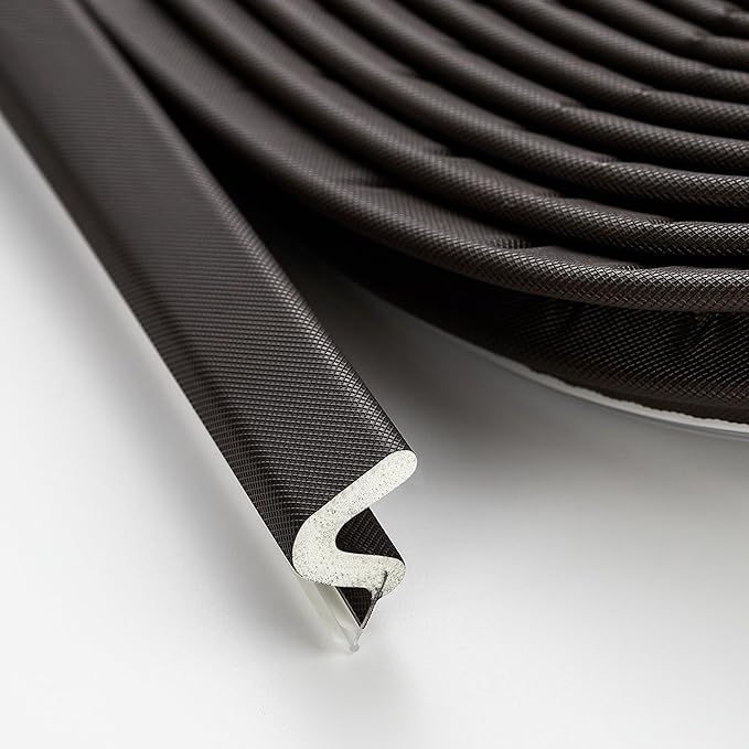 Weather Stripping Door Seal Strip Soundproof Q Foam Weather Stripping for Door Frame, Exterior Door Weather Stripping for Large Gap, Easy to Install（Brown, 30FT