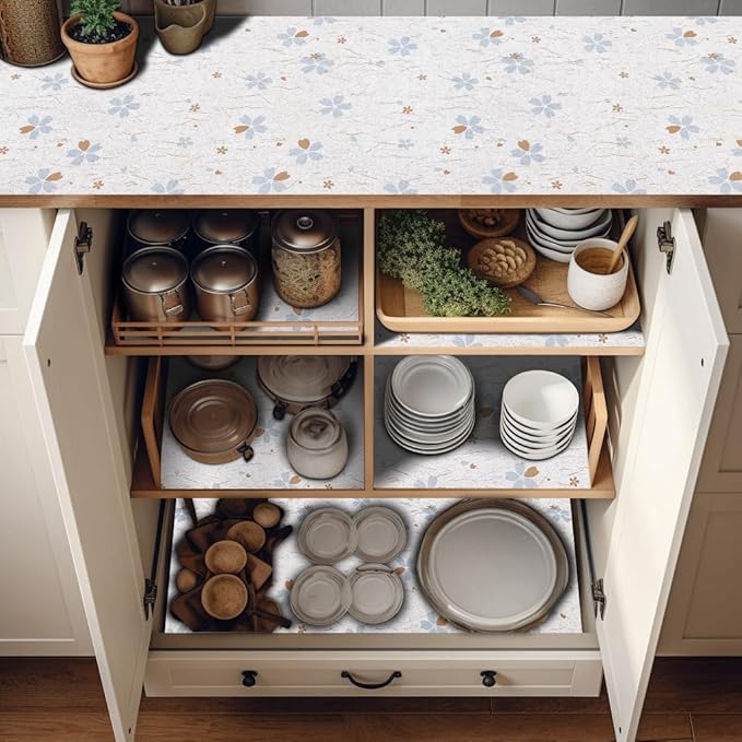 Shelf Liner Non Adhesive, 12 Inch x 50 Feet Cabinet Liners for Pantry Drawer Vanity, Drawer Liners Strong Grip Non Slip Waterproof, Shelf Liners for Kitchen Cabinets