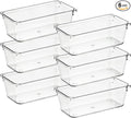 Ravinte 6 Pack Drawer Organizer - 3" X 6" Plastic Storage Bins, Acrylic Organizers with Non-Slip Pads Clear Desk Storage Tray for Makeup, Jewelries, Kitchen Utensils, Bathroom and Office
