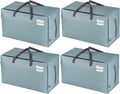 VENO 4 Pack Moving and Storage Bags, Heavy Duty, Alternative to Moving Boxes, Large Packing Totes Supplies for College Dorm Room with Zipper for Clothes, Wide Open Design (Light Blue Matte, 4 Pack)