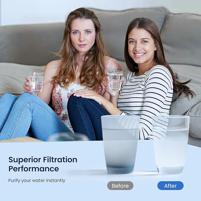 GLACIER FRESH Replacement for RPWFE, RPWF (Built-in CHIP) Refrigerator Water Filter, Compatible with GFE28GYNFS, GFE28GELDS, PFE28KELDS, PFE28KYNFS, GFD28GELDS, PWE23KELDS, PWE23KMKES, 2 Pack