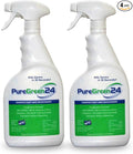 PureGreen24 Safe & Effective Disinfectant. Kills Deadly Germs including RSV COVID-19 Norovirus MRSA Staph 2025 flu Bird flu Contains no toxic chemicals odorless child & pet safe 2 32oz spray bottles