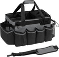 Large Cleaning Supplies Bags for Housekeepers, Professional Wearable Cleaning Supply Caddy for House Cleaners Detail Car Cleaning Supplies Organizer Tote with Handle, Grey