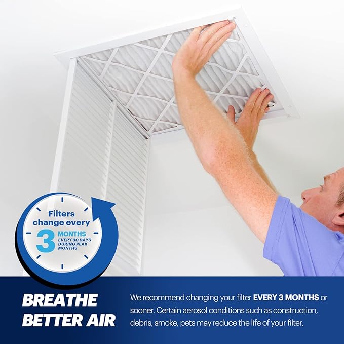 BNX TruFilter 14x24x1 Air Filter MERV 13 (12-Pack) - MADE IN USA - Electrostatic Pleated Air Conditioner HVAC AC Furnace Filters for Allergies, Pollen, Mold, Bacteria, Smoke, Allergen, MPR 1900 FPR 10