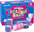 Automatic Toilet Bowl Cleaner Tablets, 30-Pack Long-Lasting Toilet Tank Cleaner for Bathroom, Blue Water Freshener, Prevents Stains & Odor, Safe for All Toilets (30, Blue and Pink)