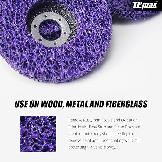 5" x7/8'' Stripping Discs Rust Remover Wheel Remove Paint and Oxidation Poly Strip Wheel Disc Abrasive Angle Grinding Wheel - 10 Pack(Purple)