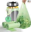 Compostable Trash Bags 8 Gallon with Handle, 30 Liter, 40 Count, AYOTEE Composting Garbage Bags 8 Gallon for Kitchen Food Scrap, Waste Basket Bag，Unscented Medium Trash Can Liners for Office