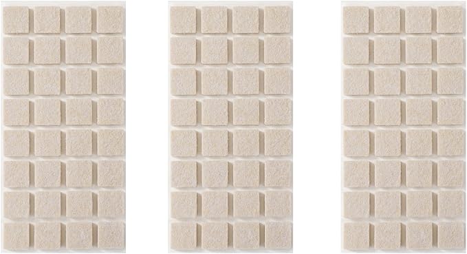 Furnigear Felt Furniture Pads for Hardwood Floor - Self Adhesive Chair Felt Pads, Floor Protector for Furniture Feet, Furniture Sliders Moving Your Furniture Smoothly - Anti Scratch 96 Pcs 3/4" Square