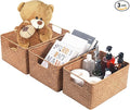 YANGQIHOME Wicker Baskets, [Set of 3] Woven Baskets for Storage, Seagrass Storage Baskets for Organizing with Built-in Handles, Open Storage Bins, Multisize, Natural