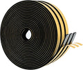 High Density Foam Weather Stripping Door Seal Strip Insulation Tape Roll for Insulating Door Frame, Window, Air Conditioner | Self Adhesive Sealing Weatherstrip (Black, 1/2 in x 1/8 in x 50)