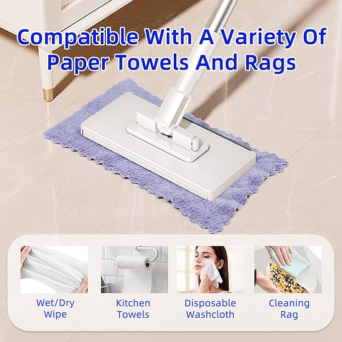 Mini Sweeper Mop No-Touch Dirty Cleaning Flat Dust Mop for Dry Wet Disposable Pads, Multi Surface Mop Floor Mopping and Sweeping Cleaning Head for House Wall Bathroom Toilet Corners Door Window