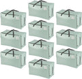 VENO 10 Pack Moving and Storage Bags, Heavy Duty, Alternative to Moving Boxes, Large Packing Totes Supplies for College Dorm Room with Zipper for Clothes, Wide Open Design (Shiny Light Green, 10 Pack)