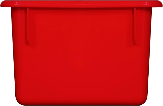 Wood Designs Cubby Storage Bin, Heavy Duty Plastic Containers for Kids Red Cubby Tray Set of 25