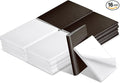 Zonon 16 Pieces Door Corner Seal Weatherstripping Exterior Door Frame Seal Draft Stopper Adhesive Corner Pads for Weather Stripping and Draft Protection (White,Brown)
