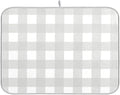 Buffalo Plaid Gray White Dish Drying Mat for Kitchen Countertop 16x18 Chessboard Rectangle Small Drying Mat Reusable Quick Dry Dish Sink Absorbent Mats Dishwasher Easy Clean Decorative Home Essentials