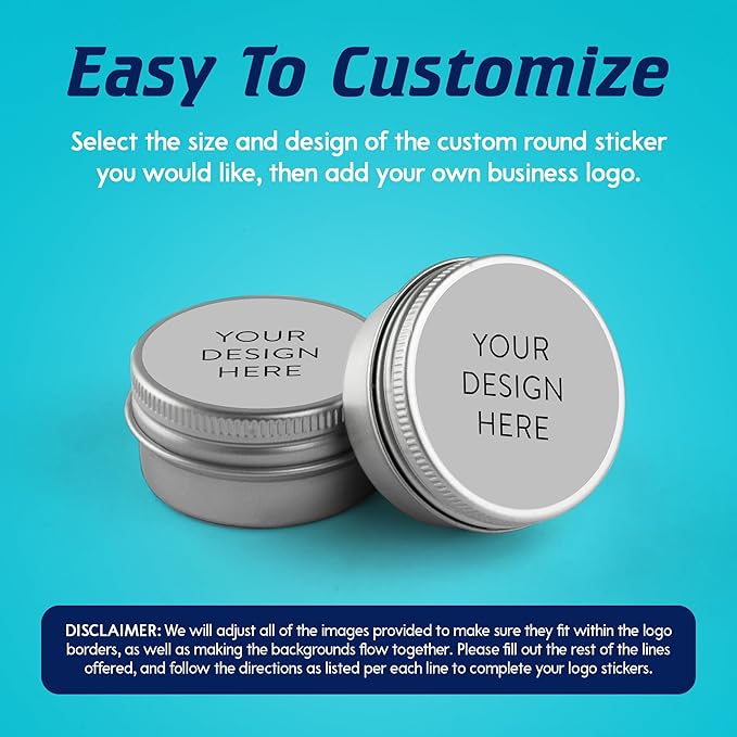 100 Custom Vinyl Stickers - Upload Your own Image, Text, Design, Logo - Personalized Logo Labels for Handmade, Packaging, Bottle, Jars, Candle, Brand Stickers (Gray, 5x5)