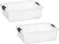 Superio Storage Bins with Lids- 2 Pack, 7.4 Qt Clear Boxes for Organizing, Stackable Plastic Containers- BPA Free, Non-Toxic, Odor Free, Organizer for Home, Office, Dorm