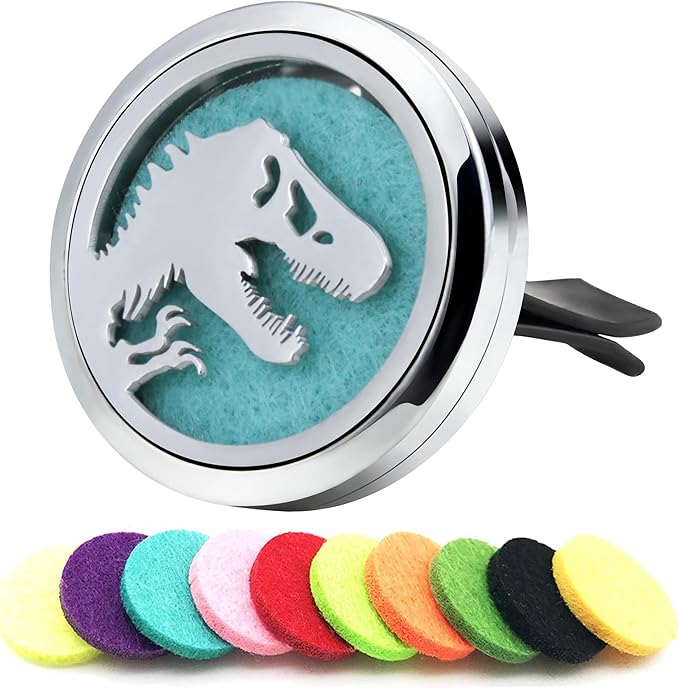 AZNECK Car Essential Oil Diffuser Vent Clip Car Diffuser Vent Clips Skull Dinosaur Air Freshener 10 Felt Pads Car Accessories for Women Gifts