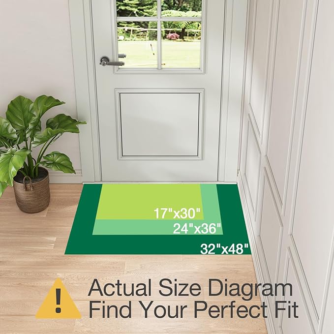 LUMI Indoor Door Mat 24"x36", Ultra Thin Low Profile Non-Slip Doormat for Home Entrance, Absorbent & Stain-Resistant Welcome Mats, Washable Entryway Mat for Front Door, Patio, Porch, Grey