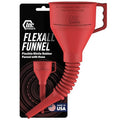 TEC Products FlexAll Long Flexible Funnel for Automotive Use - Durable Nitrile Rubber - Ideal for Car Oil Change, Transmission Funnel Fluid, Diesel, Fuel, Gas - Made in USA - Red (16 x 5 Inches)