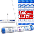 COBETE 14.17in Large Floor Lint Rollers for Pet Hair Extra Sticky, 45in Long Handle Giant Hair Picker Upper from Sticky Mop, for Cleaning Dog Cat Hair Animal Fur Removal Roller Couch Bed Sheet Carpet