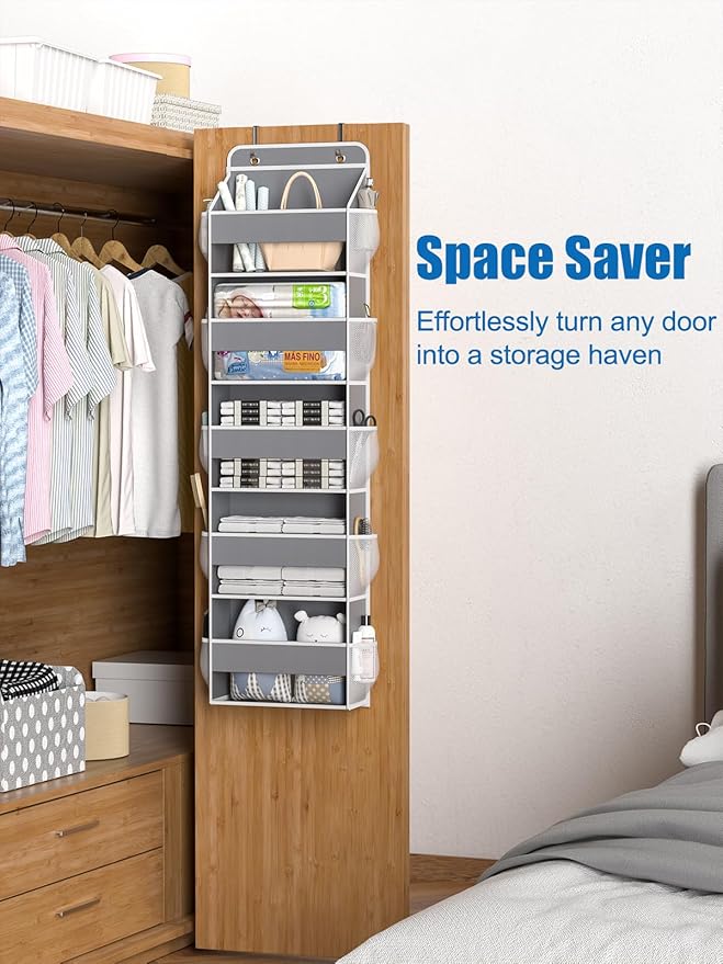 Over The Door Storage Organizer, RV Bathroom Organizer, Over The Door Organizer Camper Storage and Organization, 5 Shelf Hanging Over Door Organizer for Camper, Bathroom, Bedroom, Closet