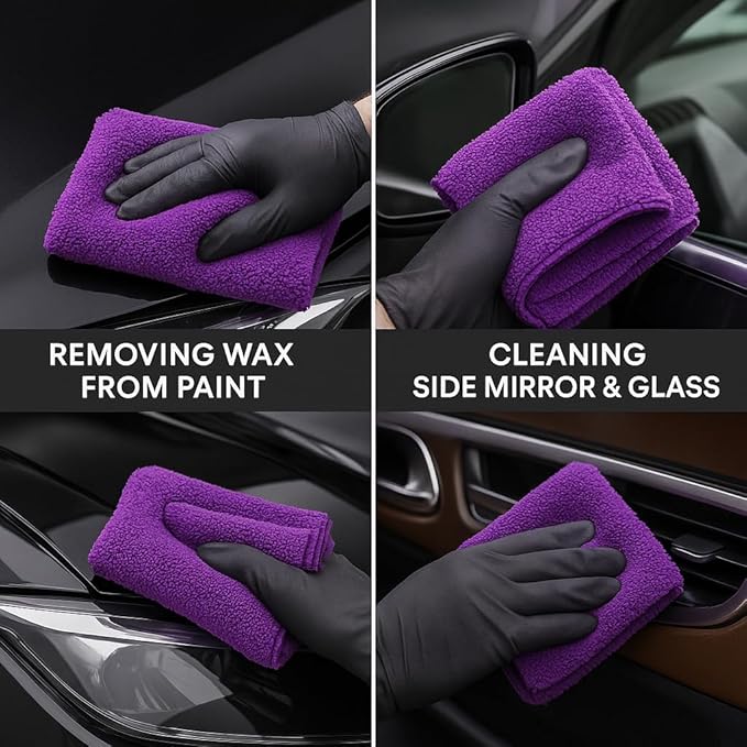 Paks Edgeless Microfiber Towels for Cars - 16x16 Microfiber Cleaning Cloth - 10-Pack Extra Absorbent Microfiber Towels Dish Towels, Streak-Free