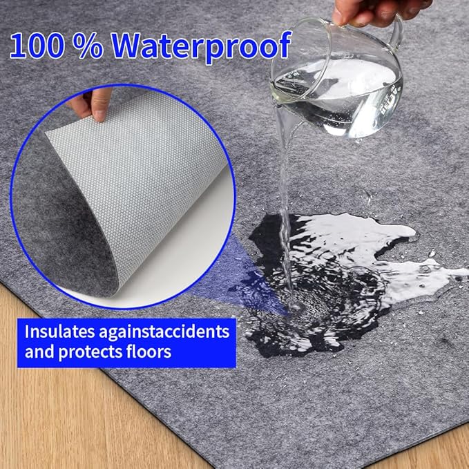 100% Waterproof Non-Slip 1/4” Extra Thick 3x5 ft Rug Pad for Large Area Rugs Durable Felt Floor Protection pad for All Floors, Suitable for Cutting. Rug Pads Keep Rugs in Place and Provide Cushioning