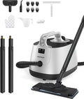Steam Cleaner, 293°F 58 PSI Powerful Multipurpose Handheld Steam Mop for Home Use, 21 Attachments, 50Oz Capacity, Heavy Duty Steamer for Carpets, Floors, Cars, Tiles, Crack Cleaning, Titanium Silver