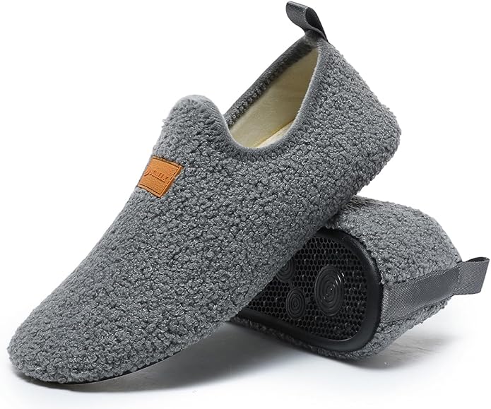 QZKDM Lightweight Slip on Grip Indoor House Slippers Barefoot Non Slip Home Exercise Yoga Shoes for Men Women