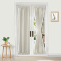 DWCN French Door Curtains – Rod Pocket Thermal Blackout Curtain for Doors with Glass Window, Kitchen and Patio Doors for Privacy, 25 X 72 Inches Long, 1 Curtain Panel with Tieback, Ivory