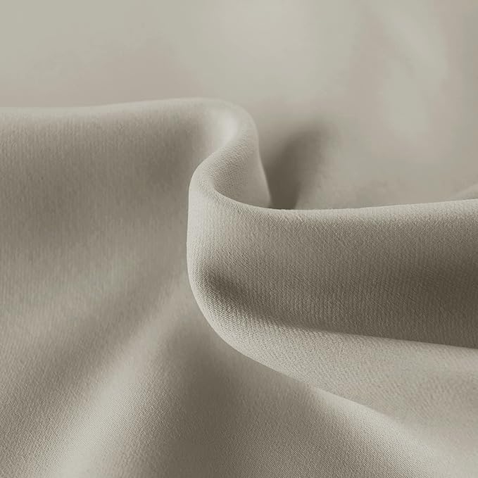 DWCN French Door Curtains – Rod Pocket Thermal Blackout Curtain for Doors with Glass Window, Kitchen and Patio Doors for Privacy, 25 X 40 Inches Long, 1 Curtain Panel with Tieback, Taupe