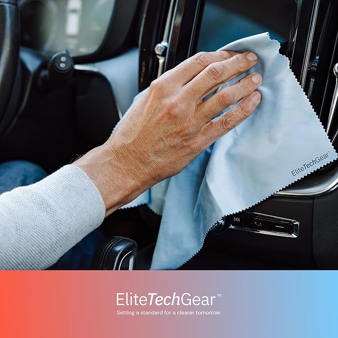 Elite Screens Microfiber Cleaning Cloth - 12 x 12 in, Pack of 4, Blue - Glasses Cleaning Cloth & Lens Wipes for Eyeglasses & Screens
