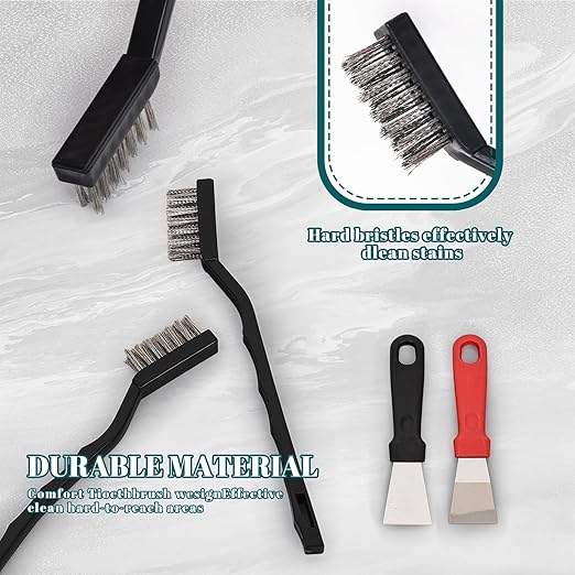 40 Pcs Mini Wire Brush Stainless Steel Brush Set, Curved Handle Masonry Brush Wire Brush for Cleaning Welding Slag and Rust