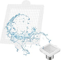 Disposable Hair Catcher Shower Drain Mesh Stickers, Hair Catchers for Shower, 25 Pack, 6.1 Inch - Square