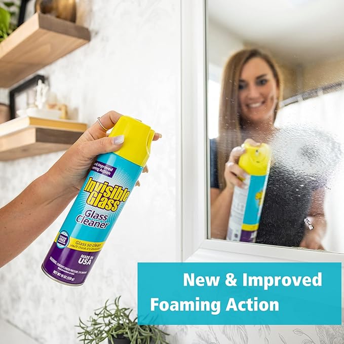 Invisible Glass 91160 Premium Glass and Window Cleaner for Auto and Home Cleans Glass, Windows, Glass Cooktops, Patio Doors, and More, Streak-Free, Ammonia-Free, Tint-Safe, 19 Oz, Pack of 1