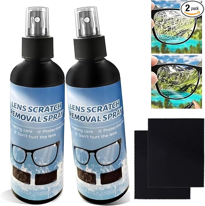 2PCs Lens Scratch Remover for Eye glasses, Lens scratch removal spray,Eyeglass Scratch Remover,Glasses Windshield Repair Fluid