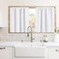 RYB HOME Blackout Curtains for Kitchen, Over Sink Privacy Curtains Window Decor, Thermal Insulating Drapes for Bathroom Cafe Bedroom Small Window, W 42 x L 24 inch, Pure White, 2 Panels