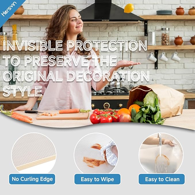 Shelf Liners 14 in x 20 ft EVA Drawer Mats, Non-Adhesive Cupboard Protector, Kitchen Cabinet Lining Fridge Liner (Clear Flat Dot, 35.6x610cm)