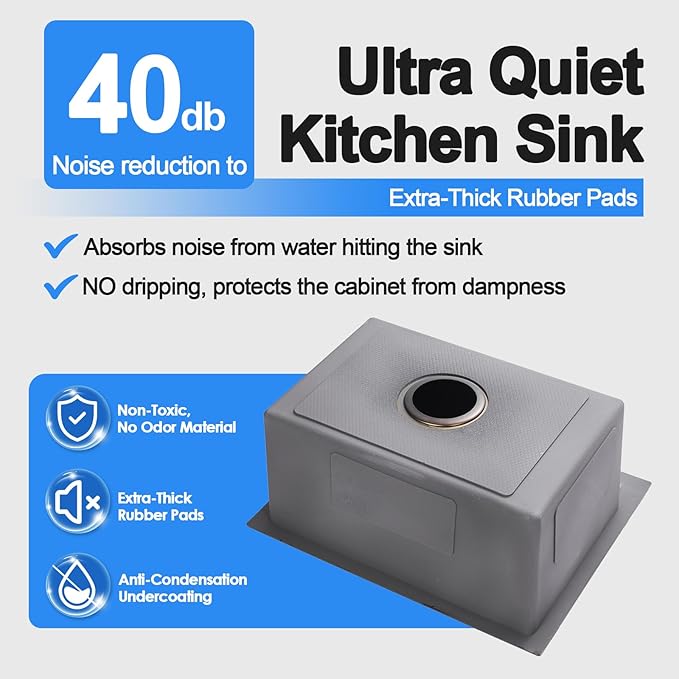20x16 Inch Drop in Kitchen Sink, 304 Black Stainless Steel Sink, 9" Deep Single Bowl, R10 Tight Corner, 2 Pre-Drilled Holes, Topmount Installation,for Small Kitchen/RV/Bar Sink