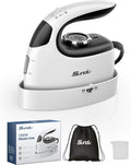 Sundu Mini Steam Iron, Mini Travel Steam Iron, Small Portable Clothes Mini Iron with Rotary Temperature Control, Safety Base for Travel, Quilting & Sewing | Mini Iron for Sewing, White