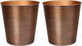 happimess HPM1113B-SET2 Nolan Modern Classic Smooth Steel 2 Gal Waste Bin for Kitchen, Office, Bathroom, Bedroom, Dorm, Antique Copper (Set of 2)