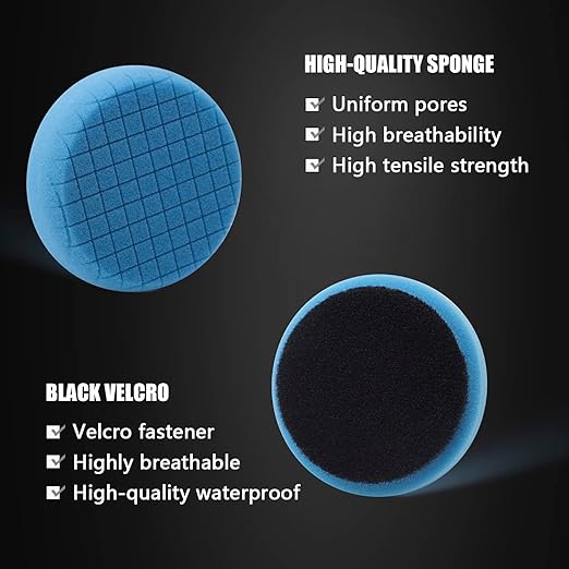 Green Heavy Cut Pad, Buffing Polishing Pads, SPTA 1Pc 3.5 Inch Face for 3 Inch 80mm Backing Plate Compound Buffing Sponge Pads for Car Buffer Polisher Compounding, Polishing and Waxing -FPTSS3G