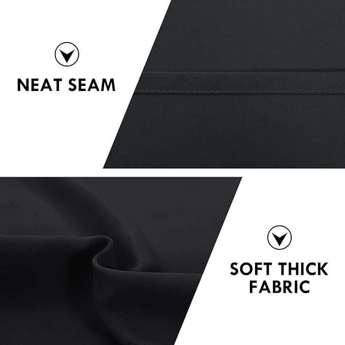 DWCN Blackout Curtains Room Darkening Thermal Insulated Bedroom Curtains Window Curtain Panels, 52 x 63 inches Long, Set of 2 Black Rod Pocket Drapes