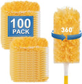 Heavy Duty Duster Refills, Unscented Disposable Dusters Kit for Cleaning Dusting Furniture Blind Ceiling Fan, Multi Surface 360 Feather Duster (100)