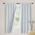 RYB HOME 100% Blackout White Curtains for Bedroom, Thermal Insulated Total Room Darkening Noise Reducing Curtains for Living Room Nursery, 62 inches Wide by 63 inches Long, 2 Panels Set
