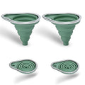 New Upgraded Small Silicone Collapsible Funnel Set with Stainless Steel Rim, 2 Pack Kitchen Gadgets Accessories for Filling Bottles,Dry & Liquid Ingredients